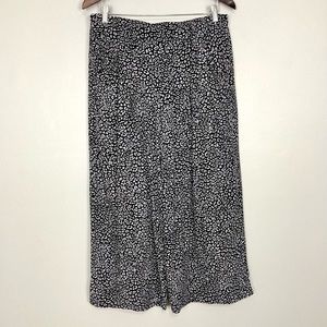 Seed Heritage Pleated Leopard Pants Women’s Size 12 Wide Leg Pull On Pockets